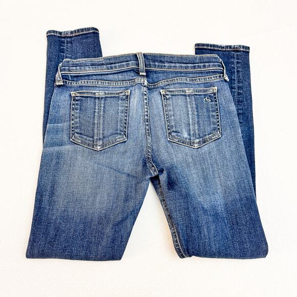 Rag & Bone Capri Denim Jeans Ripped Med/Dark Wash Size 26 - Picture 5 of 9